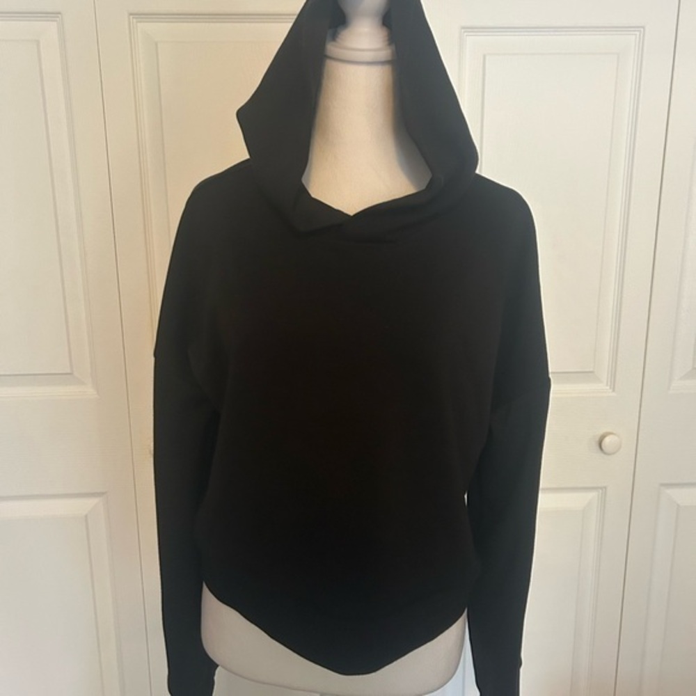 Sage Black Boxy Hooded Sweatshirt